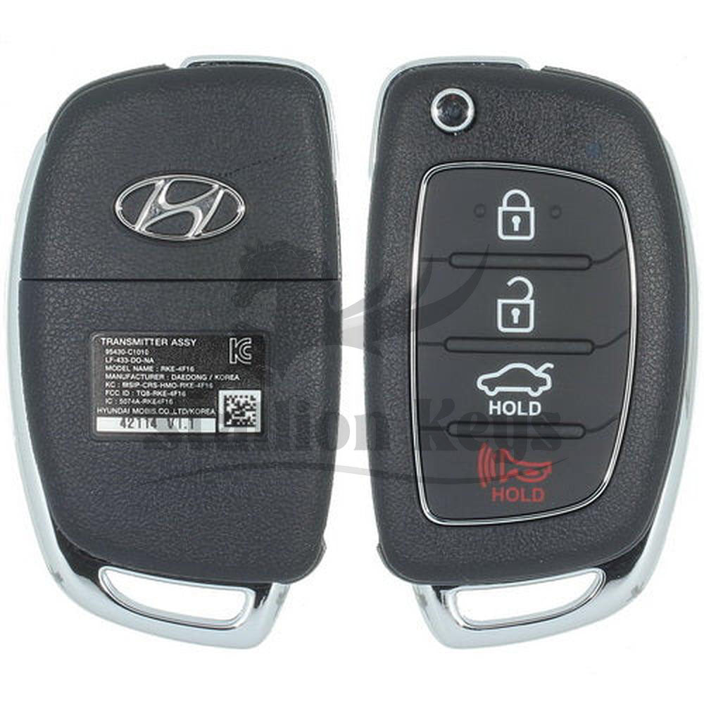2015-2017 Hyundai Sonata / 4-Button Flip Key / PN: 95430-C1010 / TQ8-RKE-4F16 / OEM REFURB 2015-2017 Hyundai Sonata / 4-Button Flip Key / PN: 95430-C1010 / TQ8-RKE-4F16 / OEM REFURB